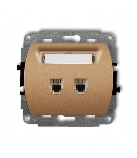 TREND Mechanizm gniazda telefonicznego podwójnego 2xRJ11, 4-stykowy Karlik 8GT-2