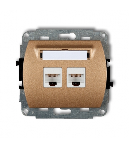 TREND Mechanizm gniazda komputerowego podwójnego 2xRJ45, kat. 5e, 8-stykowy Karlik 8GK-2