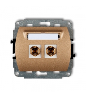 TREND Mechanizm gniazda głośnikowego pojedynczego (typu banan - czerwony i czarny, pozłacany, 4 mm2, do lutowania) Karlik 8GG-3