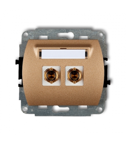 TREND Mechanizm gniazda głośnikowego pojedynczego (typu banan - czerwony i czarny, pozłacany, 4 mm2, do lutowania) Karlik 8GG-3