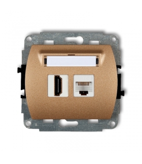 TREND Mechanizm gniazda pojedynczego HDMI 2.0 + gniazda komp. poj. 1xRJ45, kat. 5e, 8-stykowy Karlik 8GHK