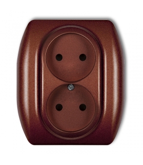 TREND Gniazdo podwójne bez uziemienia 2x2P (przesłony torów prądowych) Karlik 9GP-2p