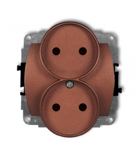 TREND Mechanizm gniazda podwójnego do ramki poziomej bez uziemienia 2x2P (przesłony torów prądowych) Karlik 9GPR-2p