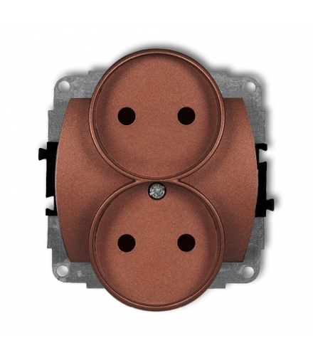 TREND Mechanizm gniazda podwójnego do ramki poziomej bez uziemienia 2x2P (przesłony torów prądowych) Karlik 9GPR-2p