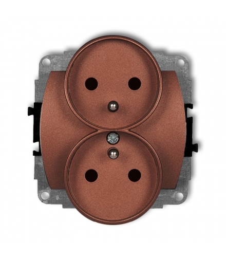 TREND Mechanizm gniazda podwójnego do ramki poziomej z uziemieniem 2x(2P+Z) (przesłony torów prądowych) Karlik 9GPR-2zp