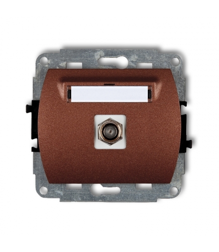 TREND Mechanizm gniazda antenowego pojedynczego typu F (SAT) niklowany Karlik 9GF-1