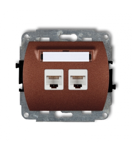 TREND Mechanizm gniazda komputerowego podwójnego 2xRJ45, kat. 6, 8-stykowy Karlik 9GK-4