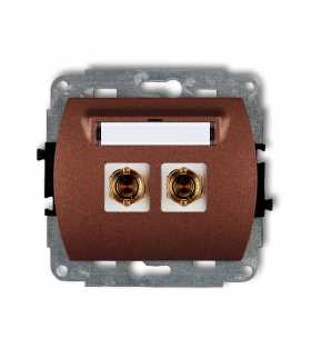 TREND Mechanizm gniazda głośnikowego pojedynczego (typu banan - czerwony i czarny, pozłacany, 4 mm2, do lutowania) Karlik 9GG-3