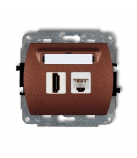 TREND Mechanizm gniazda pojedynczego HDMI 2.0 + gniazda komp. poj. 1xRJ45, kat. 5e, 8-stykowy Karlik 9GHK