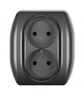 TREND Gniazdo podwójne bez uziemienia 2x2P (przesłony torów prądowych) Karlik 11GP-2p