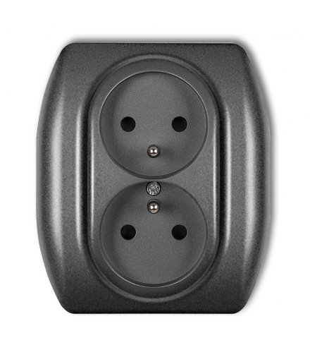 TREND Gniazdo podwójne z uziemieniem 2x(2P+Z) (przesłony torów prądowych) Karlik 11GP-2zp