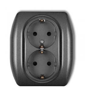 TREND Gniazdo podwójne z uziemieniem SCHUKO 2x(2P+Z) (przesłony torów prądowych) Karlik 11GP-2sp