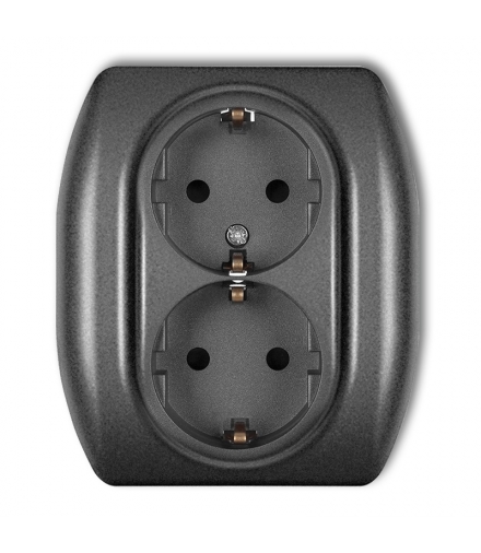 TREND Gniazdo podwójne z uziemieniem SCHUKO 2x(2P+Z) (przesłony torów prądowych) Karlik 11GP-2sp