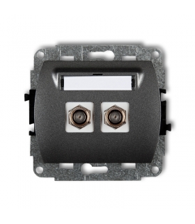 TREND Mechanizm gniazda antenowego podwójnego typu F (SAT) niklowany Karlik 11GF-2