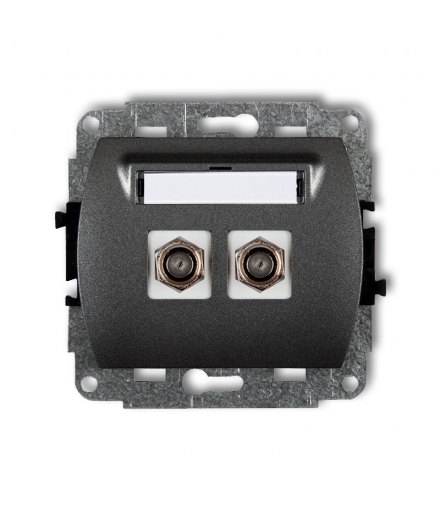 TREND Mechanizm gniazda antenowego podwójnego typu F (SAT) niklowany Karlik 11GF-2