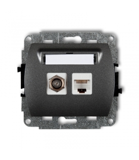 TREND Mechanizm gniazda antenowego poj. typu F (SAT) + gniazda komp. poj. 1xRJ45, kat. 5e, 8-stykowy Karlik 11GFK-1