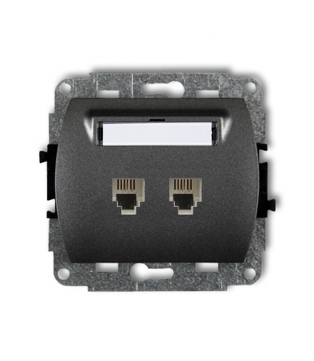 TREND Mechanizm gniazda telefonicznego podwójnego 2xRJ11, 4-stykowy Karlik 11GT-2