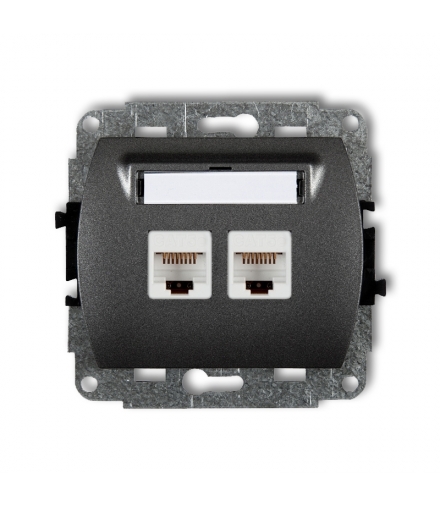 TREND Mechanizm gniazda komputerowego podwójnego 2xRJ45, kat. 6, ekranowane, 8-stykowy Karlik 11GK-6