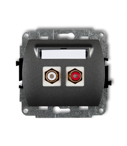 TREND Mechanizm gniazda podwójnego RCA (typu cinch - biały i czerwony, pozłacany) Karlik 11GRCA-2