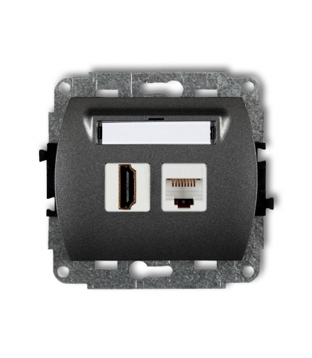 TREND Mechanizm gniazda pojedynczego HDMI 2.0 + gniazda komp. poj. 1xRJ45, kat. 5e, 8-stykowy Karlik 11GHK