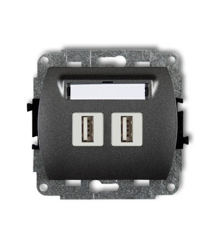 TREND Mechanizm gniazda podwójnego 2xUSB A-A 2.0 Karlik 11GUSB-2