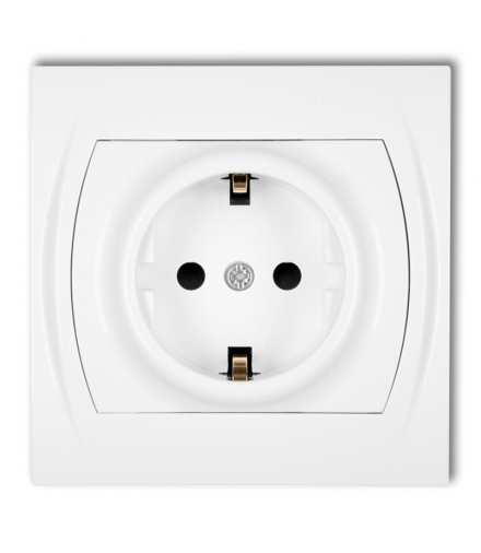 LOGO Gniazdo pojedyncze z uziemieniem SCHUKO 2P+Z (przesłony torów prądowych) Karlik LGP-1sp