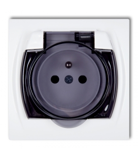 LOGO Gniazdo bryzgoszczelne z uziemieniem 2P+Z (klapka dymna, przesłony torów prądowych) Karlik LGPB-1zdp