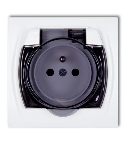 LOGO Gniazdo bryzgoszczelne z uziemieniem 2P+Z (klapka dymna, przesłony torów prądowych) Karlik LGPB-1zdp