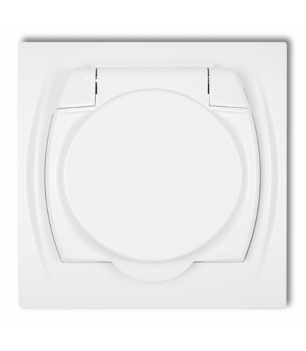 LOGO Gniazdo bryzgoszczelne z uziemieniem SCHUKO 2P+Z (klapka biała, przesłony torów prądowych) Karlik LGPB-1sp