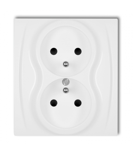 LOGO Gniazdo podwójne z uziemieniem 2x(2P+Z) (przesłony torów prądowych) Karlik LGP-2zp