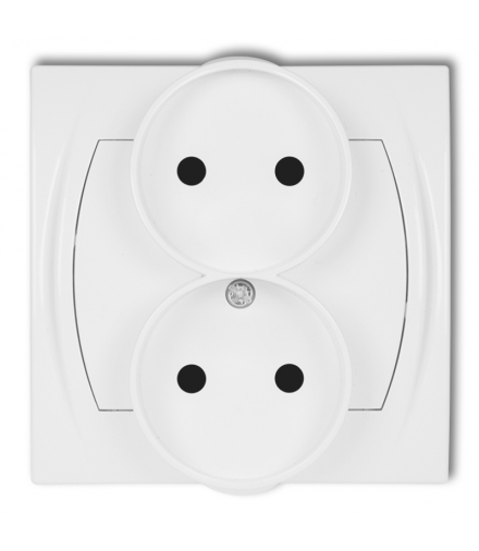 LOGO Gniazdo podwójne do ramki poziomej bez uziemienia 2x2P (przesłony torów prądowych) Karlik LGPR-2p