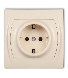 LOGO Gniazdo pojedyncze z uziemieniem SCHUKO 2P+Z (przesłony torów prądowych) Karlik 1LGP-1sp