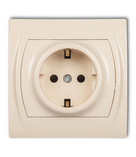 LOGO Gniazdo pojedyncze z uziemieniem SCHUKO 2P+Z (przesłony torów prądowych) Karlik 1LGP-1sp