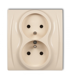 LOGO Gniazdo podwójne z uziemieniem 2x(2P+Z) (przesłony torów prądowych) Karlik 1LGP-2zp