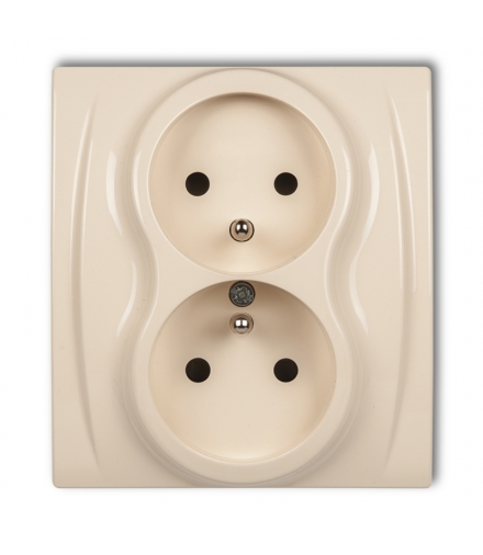 LOGO Gniazdo podwójne z uziemieniem 2x(2P+Z) (przesłony torów prądowych) Karlik 1LGP-2zp