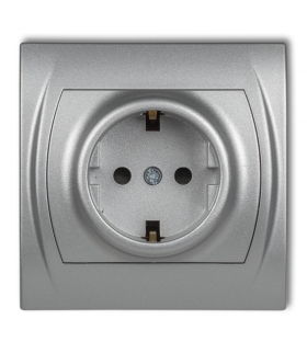 LOGO Gniazdo pojedyncze z uziemieniem SCHUKO 2P+Z (przesłony torów prądowych) Karlik 7LGP-1sp