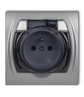 LOGO Gniazdo bryzgoszczelne z uziemieniem 2P+Z (klapka dymna, przesłony torów prądowych) Karlik 7LGPB-1zdp