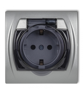 LOGO Gniazdo bryzgoszczelne z uziemieniem SCHUKO 2P+Z (klapka dymna, przesłony torów prądowych) Karlik 7LGPB-1sdp