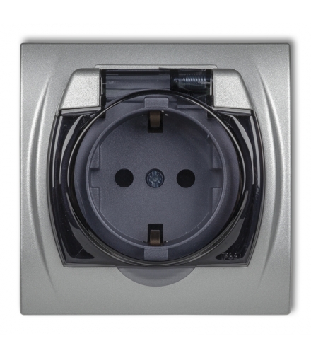 LOGO Gniazdo bryzgoszczelne z uziemieniem SCHUKO 2P+Z (klapka dymna, przesłony torów prądowych) Karlik 7LGPB-1sdp