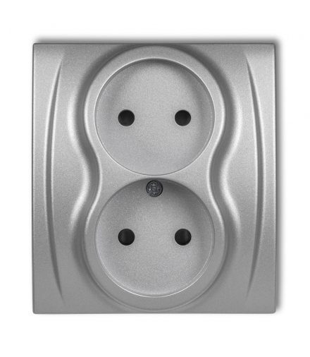 LOGO Gniazdo podwójne bez uziemienia 2x2P (przesłony torów prądowych) Karlik 7LGP-2p