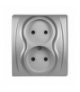 LOGO Gniazdo podwójne bez uziemienia 2x2P (przesłony torów prądowych) Karlik 7LGP-2p