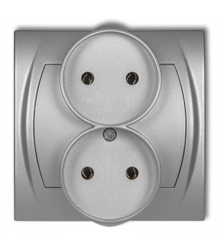 LOGO Gniazdo podwójne do ramki poziomej bez uziemienia 2x2P (bez przesłon torów prądowych) Karlik 7LGPR-2