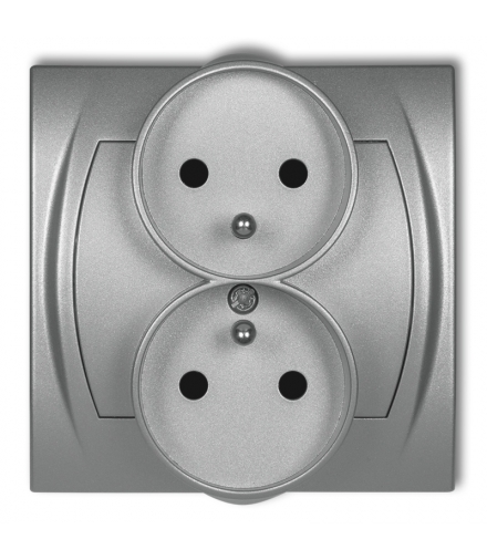 LOGO Gniazdo podwójne do ramki poziomej z uziemieniem 2x(2P+Z) (przesłony torów prądowych) Karlik 7LGPR-2zp