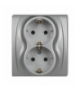 LOGO Gniazdo podwójne z uziemieniem SCHUKO 2x(2P+Z) (przesłony torów prądowych) Karlik 7LGP-2sp