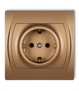 LOGO Gniazdo pojedyncze z uziemieniem SCHUKO 2P+Z (przesłony torów prądowych) Karlik 8LGP-1sp