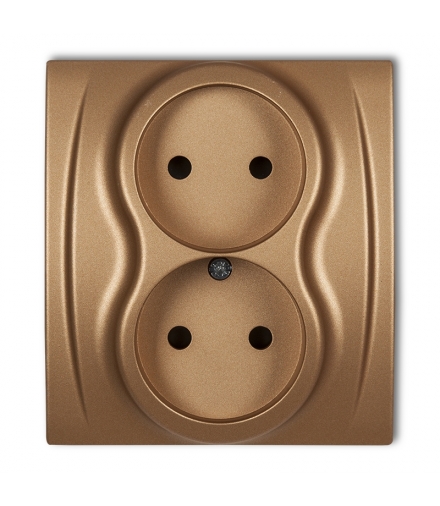 LOGO Gniazdo podwójne bez uziemienia 2x2P (przesłony torów prądowych) Karlik 8LGP-2p