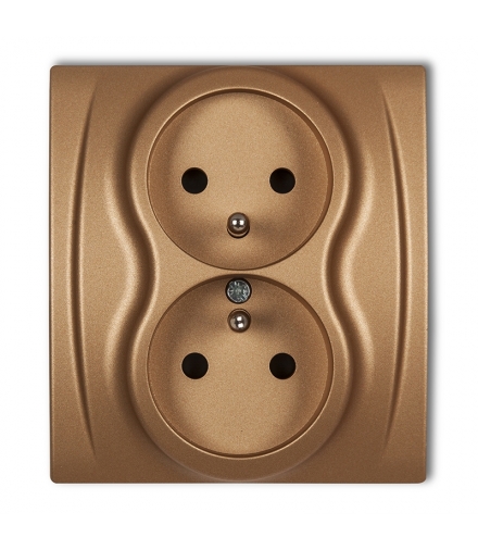 LOGO Gniazdo podwójne z uziemieniem 2x(2P+Z) (przesłony torów prądowych) Karlik 8LGP-2zp