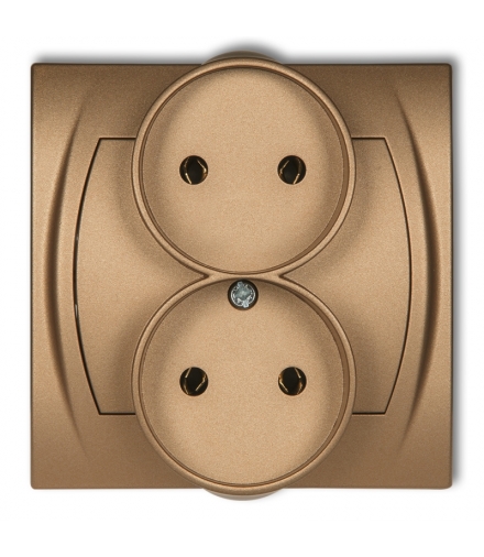 LOGO Gniazdo podwójne do ramki poziomej bez uziemienia 2x2P (bez przesłon torów prądowych) Karlik 8LGPR-2