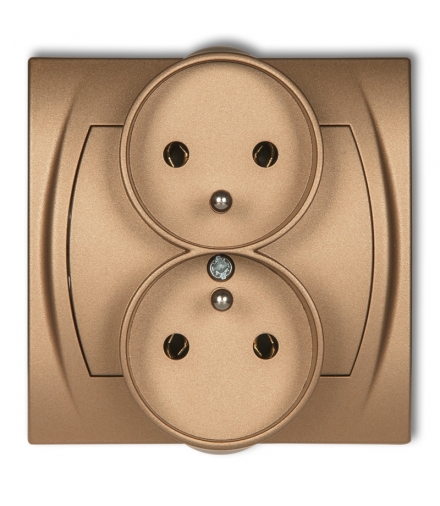 LOGO Gniazdo podwójne do ramki poziomej z uziemieniem 2x(2P+Z) (bez przesłon torów prądowych) Karlik 8LGPR-2z