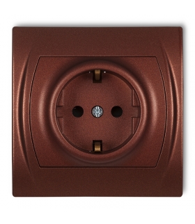 LOGO Gniazdo pojedyncze z uziemieniem SCHUKO 2P+Z (przesłony torów prądowych) Karlik 9LGP-1sp